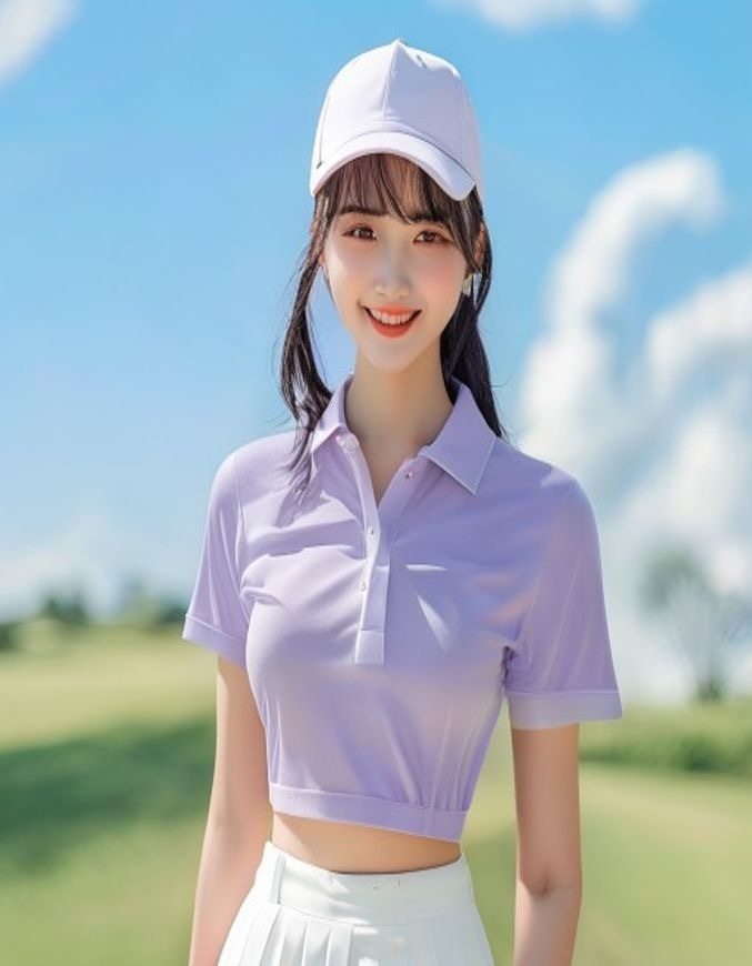 女性ゴルファーショートホール練習
