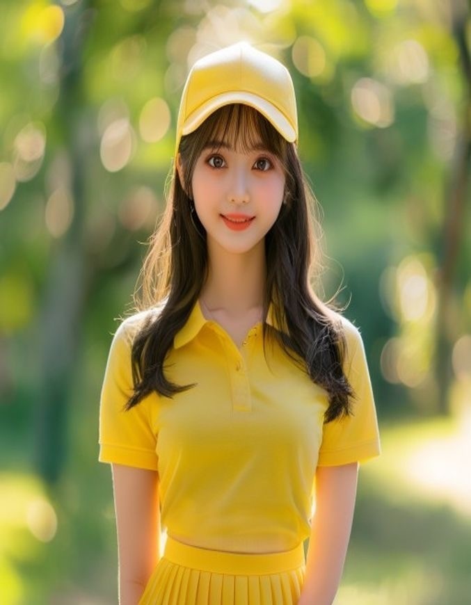 女性ゴルファー練習風景
